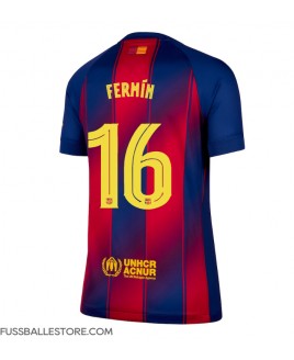 Günstige Barcelona Fermin Lopez #16 Heimtrikot Damen 2025-26 Kurzarm